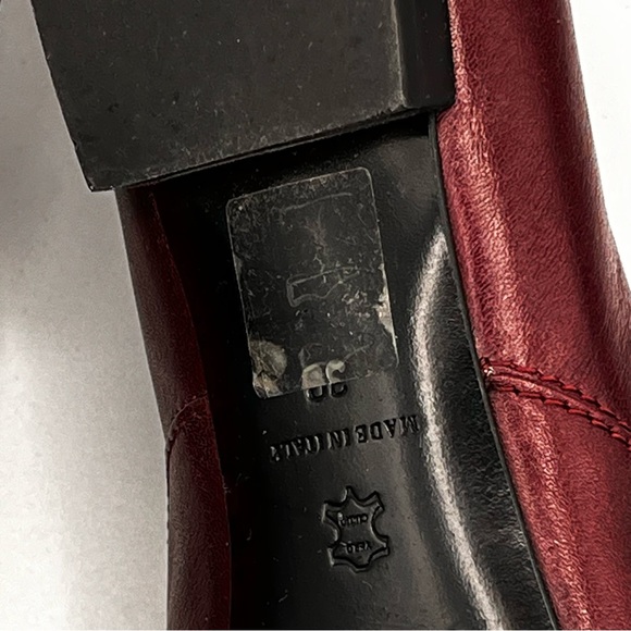 BURGUNDY LONGCHAMP LEATHER LOAFERS - Picture 6 of 14